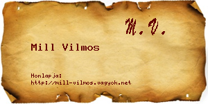 Mill Vilmos névjegykártya